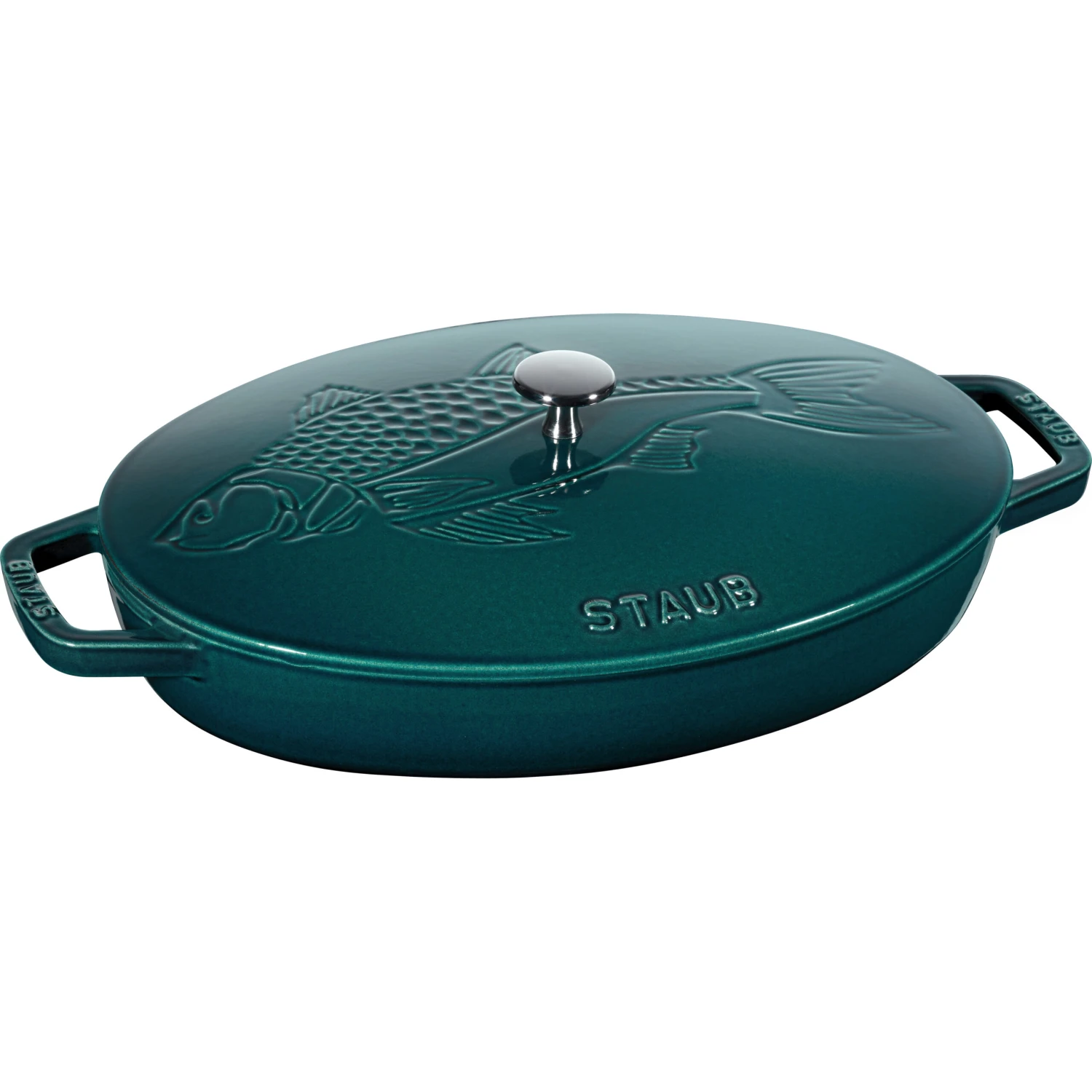 Staub La Mer Ovale Braadpan, Drielaags Emaille 3 Staub La Mer Ovale Braadpan, Drielaags Emaille