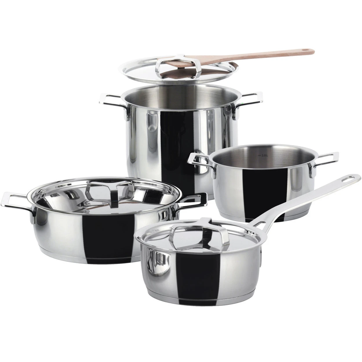 Alessi Pots&Pans Pannenset 4 Alessi Pots&Pans Pannenset - Afbeelding 2