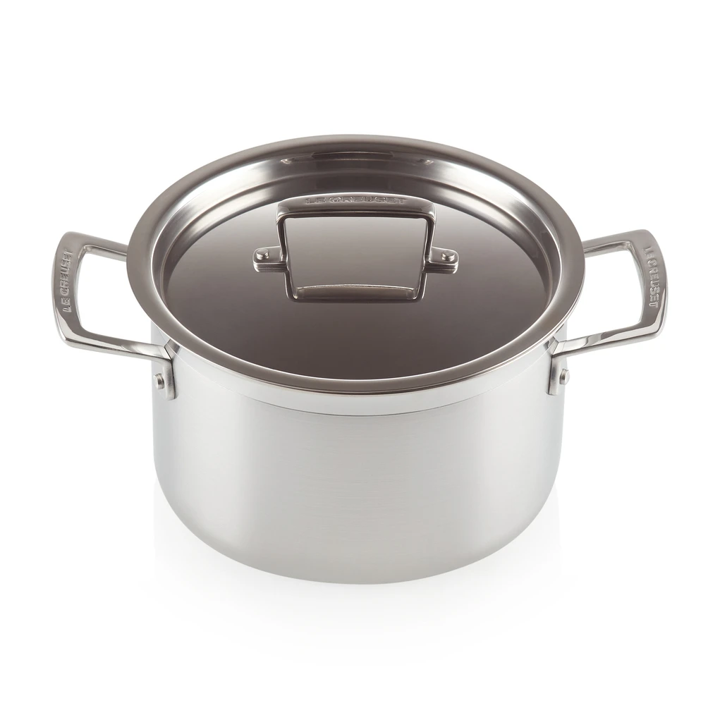 Le Creuset 3-Ply Braadpan Met Deksel 3 Le Creuset 3-Ply Braadpan Met Deksel