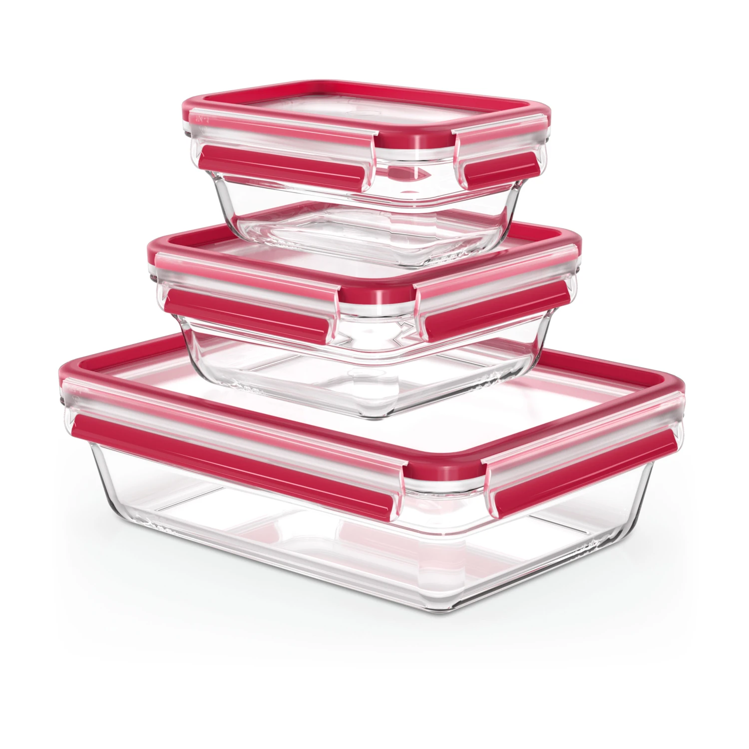 Tefal MasterSeal Glas Lunchtrommel 3-pack 3 Tefal MasterSeal Glas Lunchtrommel 3-pack