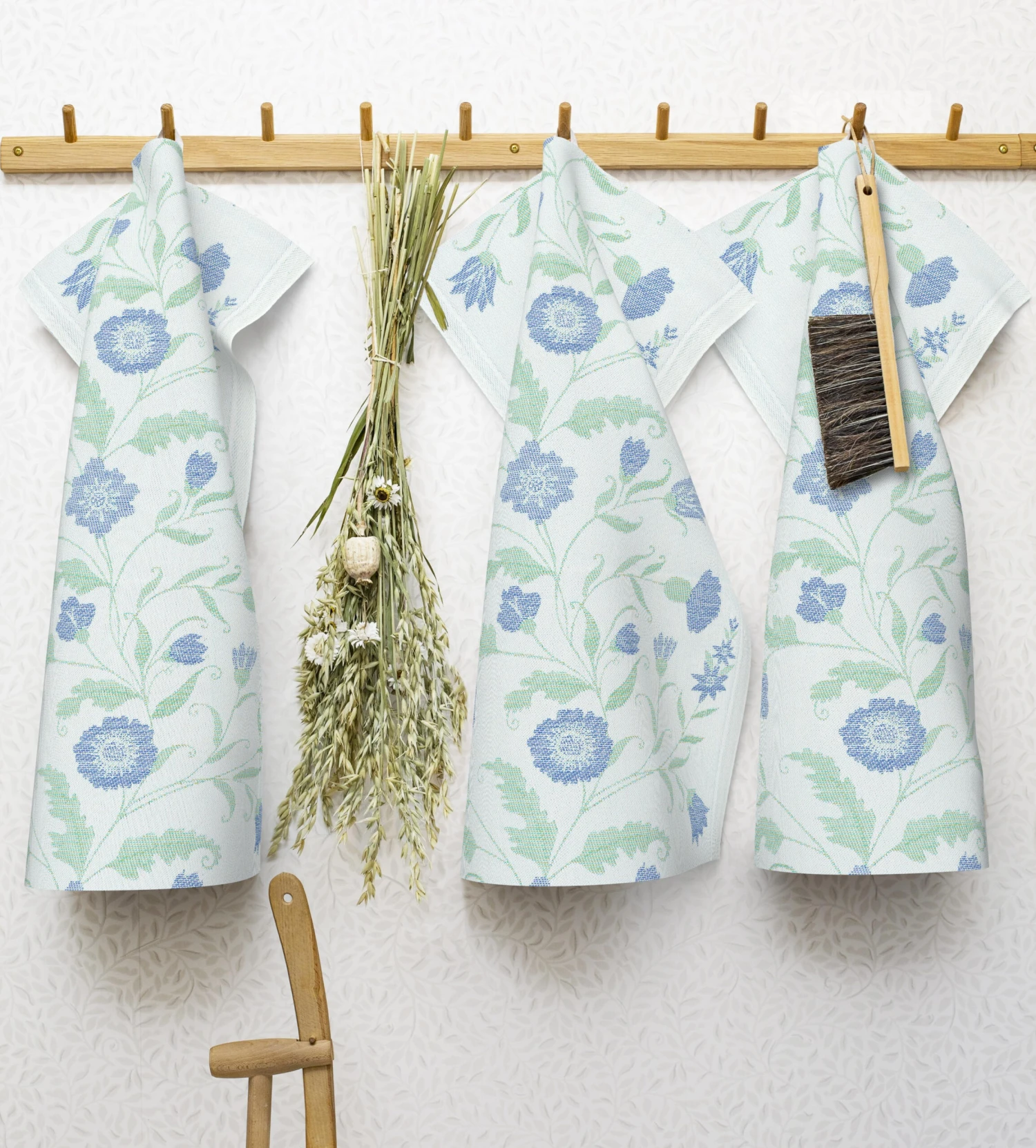 Blå Blom Keukenhanddoek 4 Blå Blom Keukenhanddoek - Afbeelding 2